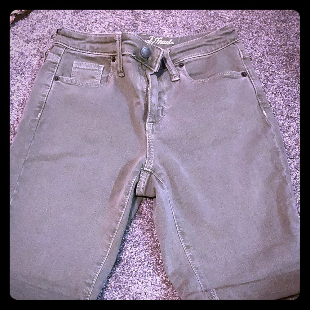 Army green shorts
